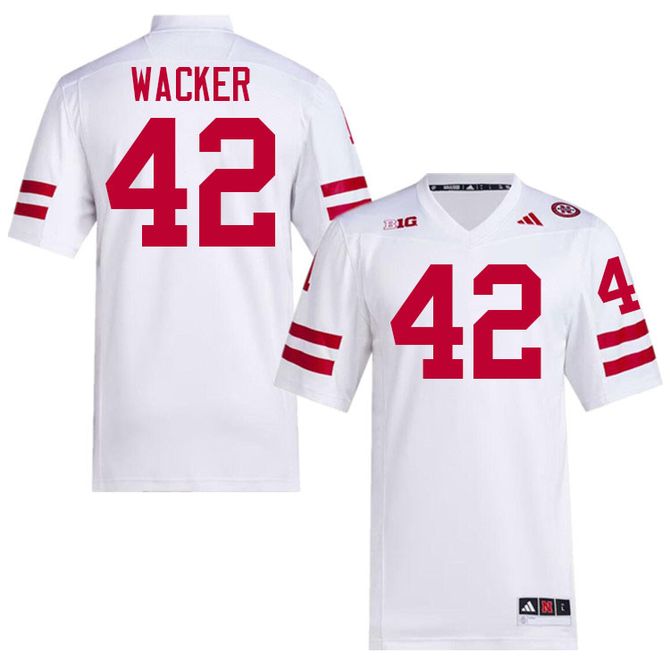 Nebraska Cornhuskers #42 Derek Wacker College Football Jerseys Stitched-White